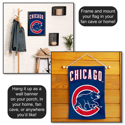 Chicago Baseball Team Walking Bear Double Sided Garden Flag