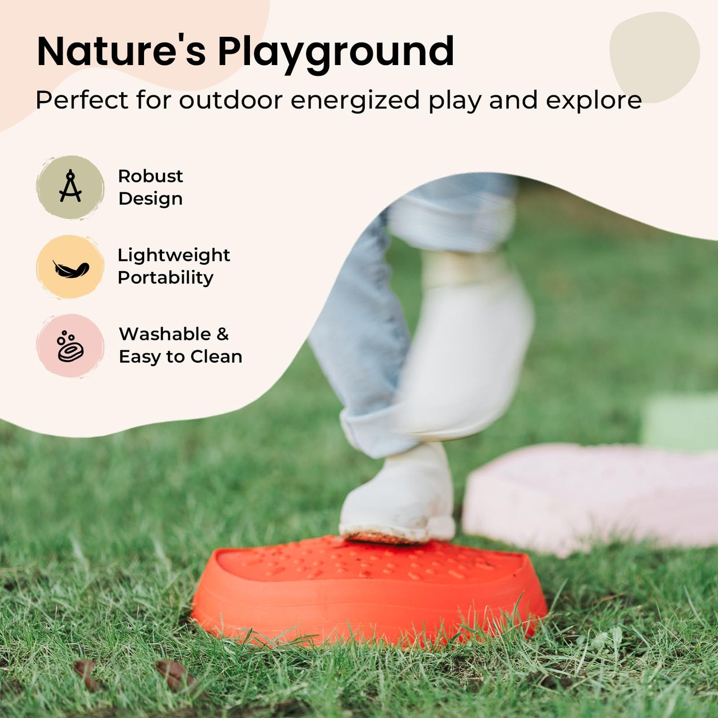 Tiny Land Stepping Stones for Kids, 5pcs Non-Slip Toddler, Sensory for Promoting Toddler's Balance & Coordination Skills, Stepping Stones for Toddlers 3-5, Toddler Toys for Boys & Girls Gifts