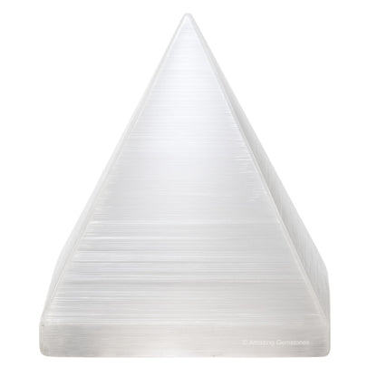 Amazing Gemstone Selenite Pyramid Crystal Healing Stones - 2" Great Pyramid Figurine of Natural Stone Pyramid for Meditation, Reiki, Chakra Balancing and Crystal Pyramids Grid