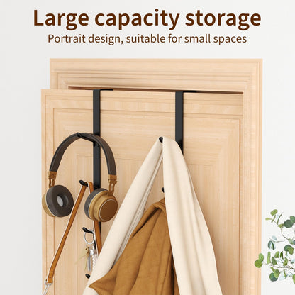 niffgaff Heavy Duty Over The Door Hooks, Space-Saving Vertical Door Hanger for Towels, Coats, and Accessories – 2 PCS, Matte Black