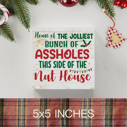 Christmas PVC Desktop Decorative Signs & Plaques, Ideal for Birthday, Housewarming, Thanksgiving Holiday Gifts, Adds A Festive Touch To Any Home or Office Decor (Red and green letters)