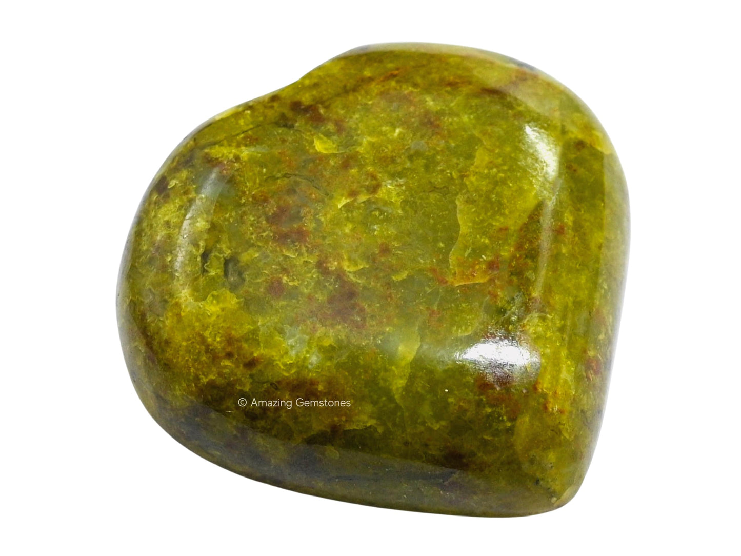 Amazing Gemstone Green Opal Crystal Heart Palm Stone - Pocket Massage Worry Stone for Natural Body Chakra Balancing, Reiki Healing and Crystal Grid