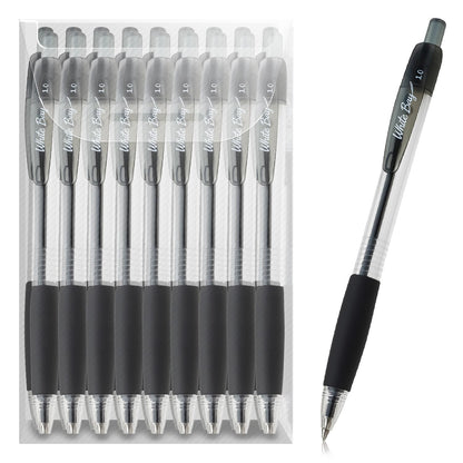White Bay Retractable Ballpoint Pens Black Ink, Medium Point (1mm), 18-Pack, Refillable, Easy Grip