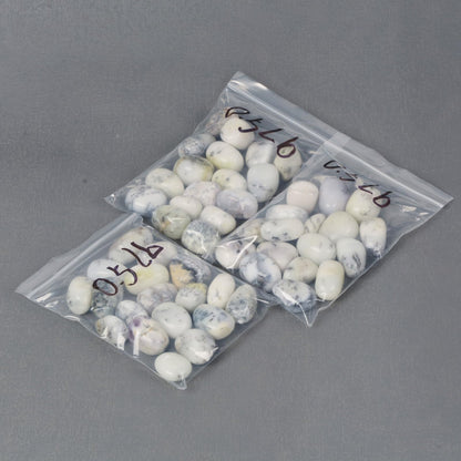 Justinstones 1/2LB White Opal Tumbled Polished Natural Crystal Healing Pocket Stones Rock Collection