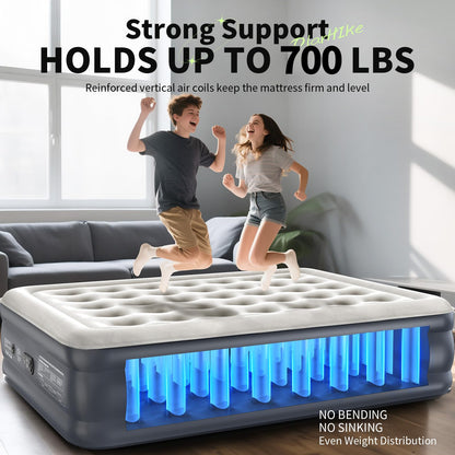 OlarHike Air Mattress Queen with Built in Pump, Inflatable Mattress Blow up Mattress, 18" Colchones Inflables Foldable Air Bed for Guest & Home, Ideal for Camping, 700lbs,Gift for mom