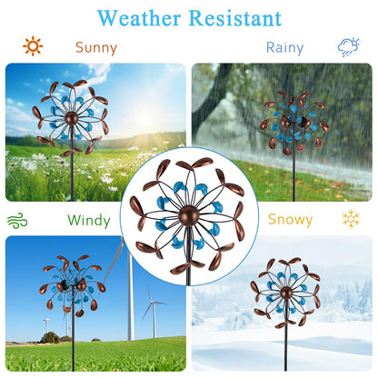 Sunnylight Wind Spinner Outdoor, Wind Sculpture Spinner with Metal Stake, Yard Art Decor for Patio, Lawn & Garden 13 * 57 inches