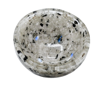 Amazing Gemstone Rainbow Moonstone Orgonite Orgone Crystal Gemstone Bowl - 2" Orgonite Rainbow Moonstone Crystal Bowl for Meditation, Crystals and Healing Stones Gift and Protection