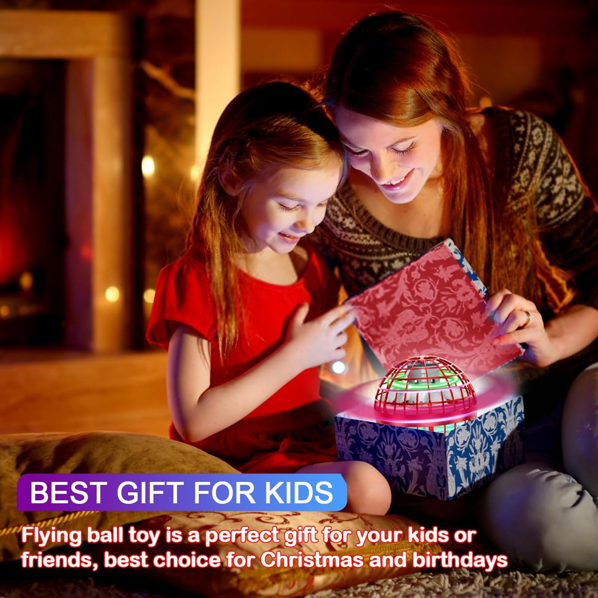 SUMMERLANGUAGE Flying Orb Ball Toy - 2025 Upgraded Magic Flying Orb Toy with LED Light 360°Rotating, Boomerang Flying Toys Indoor Outdoor Fun Games, for Boys Girls Adults Kids (Blue)