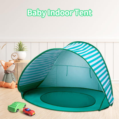 Baby Beach Tent, Sun Protection Portable Baby Travel Tent, Summer Beach Baby Sun Shelters for Boys or Girls (Aqua Green)