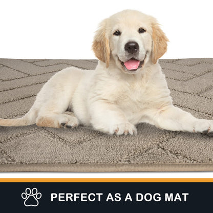 PURRUGS Dirt Trapping Door Mat 24" x 35.5", Non-Slip Machine Washable Entry Rug, Dog Doormat, Indoor Front Door Mat, Super Absorbent Entryway Rug for Muddy Shoes & Paws, Taupe