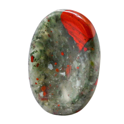 Amazing Gemstone African Bloodstone Worry Stone Crystals and Healing Stones - Worry Stones for Stress Relief Gifts - Piedra Crystal Fidget for Meditation - Unique Stocking Stuffers and Birthday Gifts