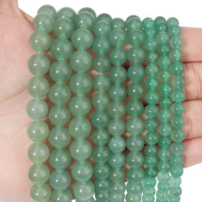 35pcs 10mm Natural Stone Beads Green Aventurine Beads Energy Crystal Healing Power Gemstone for Jewelry Making, DIY Bracelet Necklace