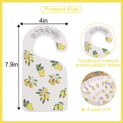 Lemonade Theme Baby Closet Dividers - Lemon Baby Clothes Nursery Size Organizer,Nursery Closet Dividers Newborn-24 Months (Lemon)