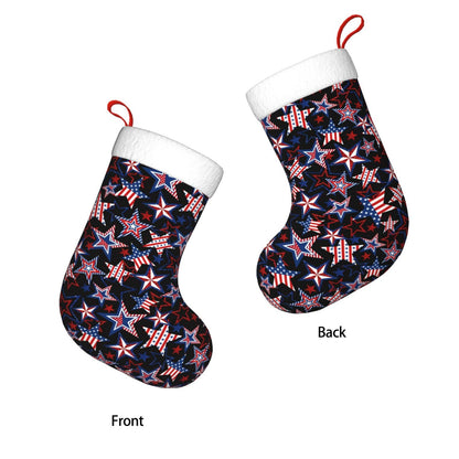 Odfovowo American Patriotics Christmas Stockings, 17.7 Inches Xmas Stockings Fireplace Hanging Socks Ornaments for Family Holiday Party Decorations Gifts