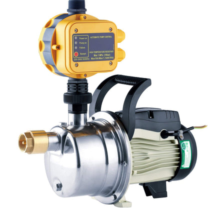 TDRRICH 3/4HP water pressure booster pump with Smart Controller for whole house，Self-priming Jet Transfer Pump Pressure Switch Automatic System 110v AC for Lawn Garden Sprinkler Irrigation