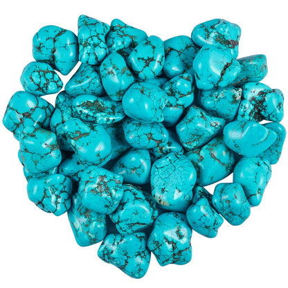 rockcloud 1/2 Ib Green Howlite Turquoise Irregular Tumbled Polished Stones for Wicca, Reiki and Energy Healing Crystal Home Decoration