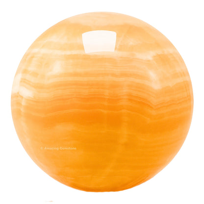 Amazing Gemstone Yellow Calcite Banded Crystal Ball with Stand - 2 Inches Crystal Sphere Meditation Balls for Witchcraft and Decorative Balls