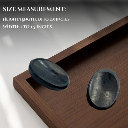 GEMSCITE Black Tourmaline Thumb Worry Stones Metaphysical Gemstone Crystal Healing Reiki Men Women Gift FENG Shui Positive Energy Love Wellness Palm Stones Wicca Powerful