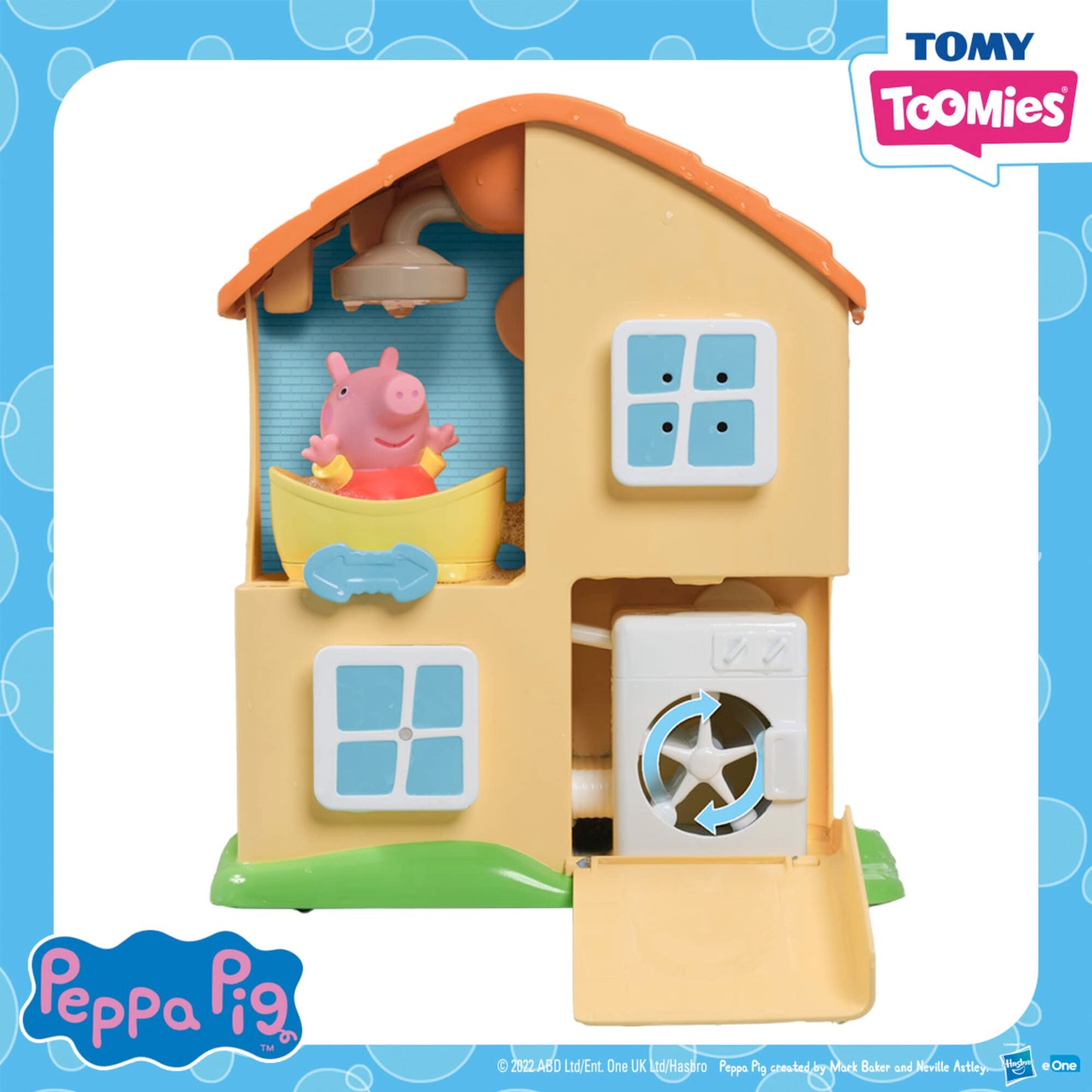 TOMY Toomies Peppa Pig House Bath Toy Playset – Toddler Bathtub Activity Center Suction Cup Toy – Peppa Pig Baby Bath Toys - Toddler Bath and Water Toys - Ages 18 Months and Up