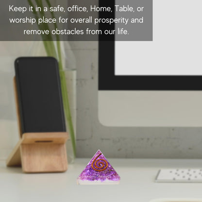 Amazing Gemstone Amethyst Onyx Orgone Pyramid - 30mm Small Orgonite Pyramids with Crystals and Healing Stones - Authentic Organite Gifts