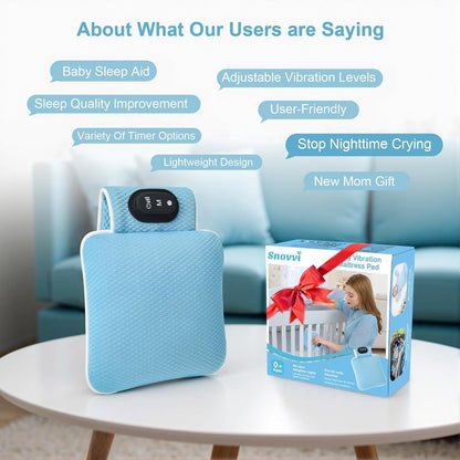 Baby Vibrating Soother,Baby Patter for Sleep,Rechargeable Baby Sleep Soother Pad with 3 Vibration Modes & 90M Timer - Portable Vibration Mattress for Crib, Bassinet, and Travel Stroller