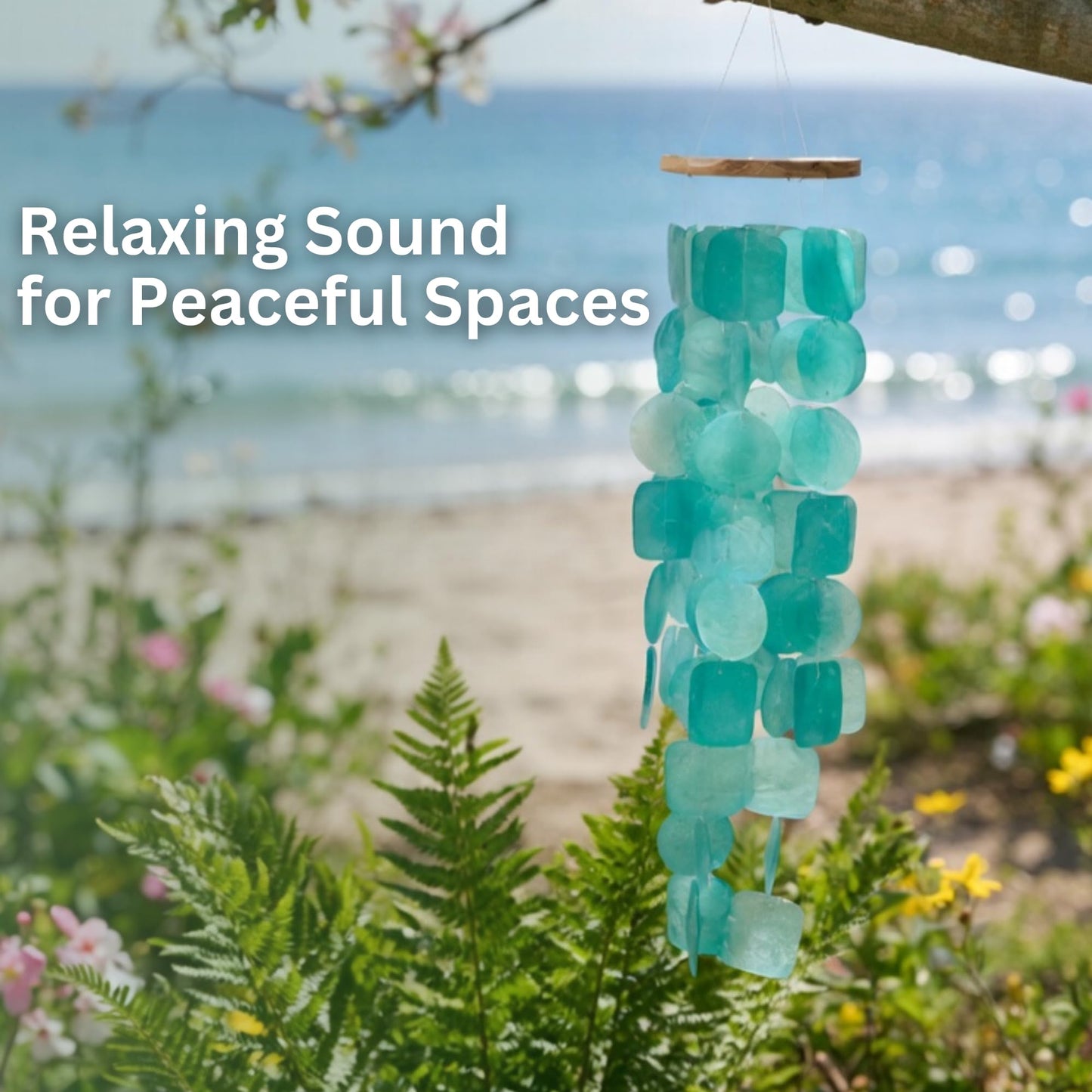 Solange & Frances Wind Chimes for Outside. Capiz Shell Wind Chime Outdoor Decor. Unique House Decor and Birthday Gifts for Women. Ideal Gifts for Women Who Have Everything