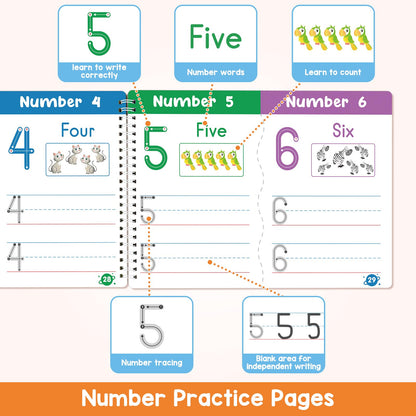 Preschool Learning Activities Educational Workbook, Learn to Write Alphabet Practice Book, Tracing Letter Number Colors Shapes Autism Learning Materials, Great for Kindergarten Preschool Classroom.