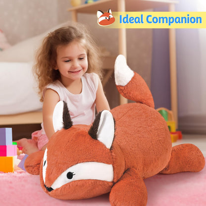 PEACH CAT 25.6 inch 5 lbs Fox Weighted Stuffed Animals Large Weighted Plush Soft Plushies Toys Body Pillow Gifts for Kids Adults