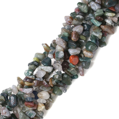 LAIDANLA Indian Agate 400pcs Natural Chip Stone Beads 5-8mm Healing Crystal Irregular Gemstones Drilled DIY Loose Rocks Bead Crystal for Bracelet Earrings Necklace Jewelry Making Crafting