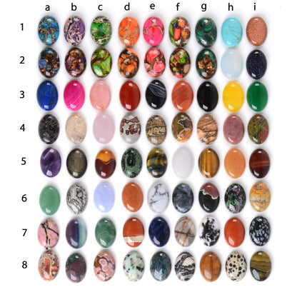 Wholesale Lot 24pcs Multi-color 25mm Gemstone Oval Cab Cabochon For Jewelry Making