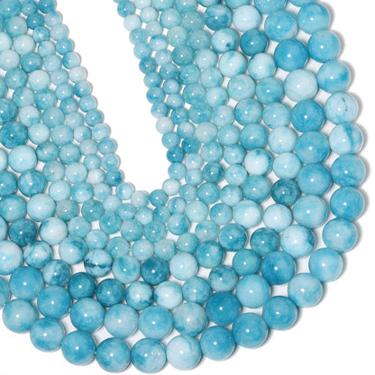 NITOPUPU 10mm 37pcs Natural Blue Jasper Stone Beads for Jewelry Making Supplies, Round Crystal Beads for Bracelets Necklace DIY Crafts