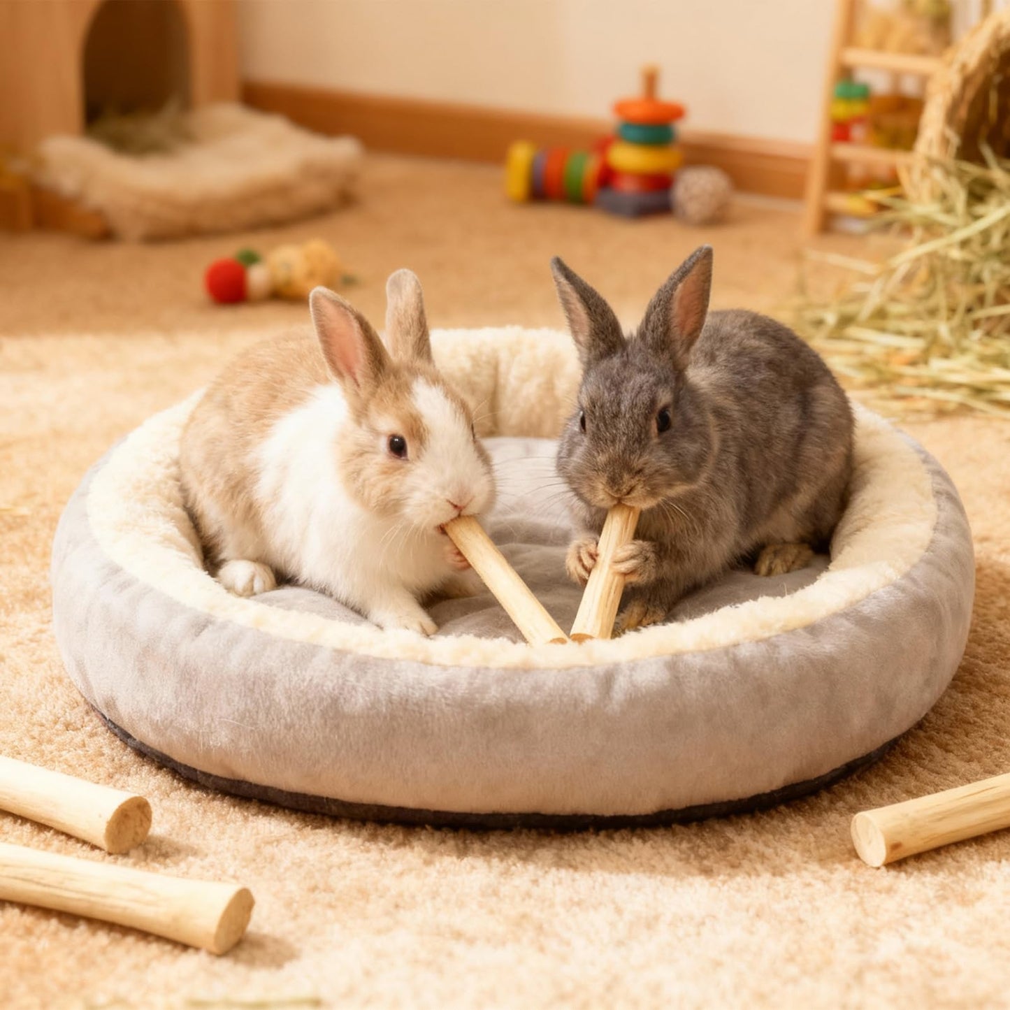 StyEdEk 2.2Lb/1000g Natural Sweet Bamboo Chew Toys Chew Sticks Bamboo Sticks Teething Toy for Rabbit, Bunny, Guinea Pig, Hamster, Chinchilla, Bunny, Rat and Other Small Animals