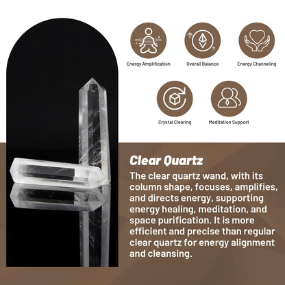 Orientrea Clear Quartz Crystal Wand-1 Pc 3.5"-3.9" Natural Clear Quartz Crystal Wands, Healing Crystal and Stones, Natural Stone Tower, Gift Box Packaging