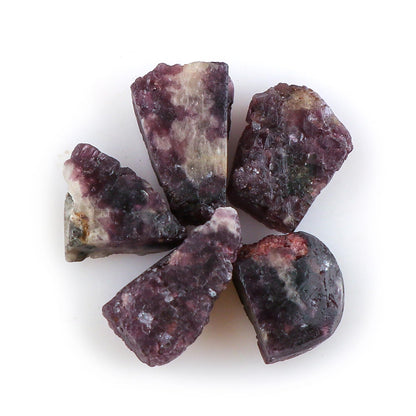 CRYSTALINES 5pcs Wholesale Natural Raw Lepidolite Gemstone, Untreated Rough Stone, Bulk Loose Supplies, DIY Crafts, Jewelry Making, Healing Crystals, Wire Wrap, Gem Collection, AAA Grade