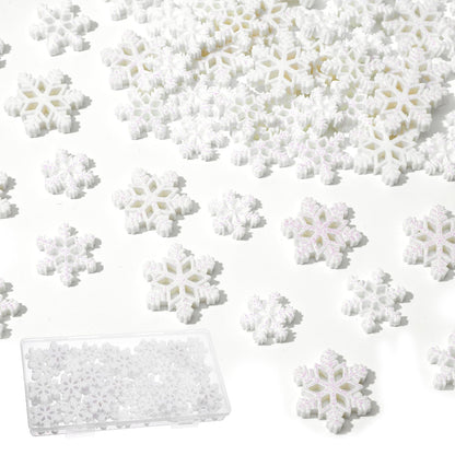 60 PCS Small Snowflakes for Craft Mini Snowflakes for Crafts Glitter Resin-Snowflakes Tiny Resin Snowflake Small-Snowflakes Glitter for Embellishment DIY Craft Project Winter Supply, 3 Different Size