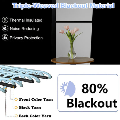 Simplebrand Halloween Black Blackout Curtains for Bedroom 63 Inch Length 2 Panels Set, Grommet Solid Thermal Insulated Black Out Curtains, Room Darkening Energy Saving Window Drapes, W40 x L63