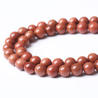 60PCS 6MM Natural Gold Sand Stone Beads Energy Healing Beads for DIY Jewelry Bracelet Necklace Making for Jewelry Making15Inch