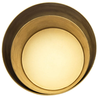 MyGift Modern Brushed Brass Plated Indoor Plant Pot, Cylindrical Metal Vase, 5 and 6 Inch, Set of 2 - Handcrafted in India