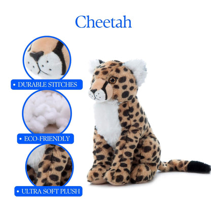 The Petting Zoo Cheetah Stuffed Animal, Gifts for Kids, Wild Onez Zoo Animals, Cheetah Plush Toy 12 inches