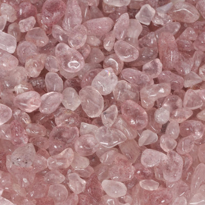 Natural Strawberry Quartz Polished Chips Crushed Tumbled Stone Crystal Healing Embellishments 100 grams