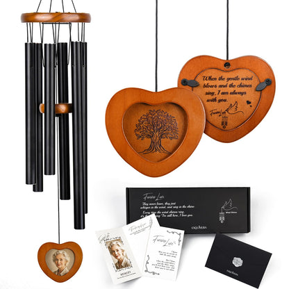 EXQUIVERA Wind Chimes for Loss of Loved One, Memorial Wind Chimes 32", Sympathy Wind Chimes in Memory, Deep Tone Outdoor Bereavement Condolence Gift for Mom Dad, Garden Decor
