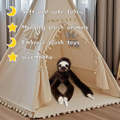 Hideekoog Stuffed Sloth Toy Hanging Stuffed Animal, Three-Toed Sloth Hooks and Stuffed Animals with Rings for Kids, Gifts for Boys and Girls Hanging 20inches