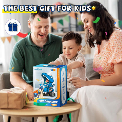 EagleStone T-Rex Dinosaur Shooting Toys for 6 7 8 Year Old Boys, Electronic Shooting Target Game with Air Pump Gun, 24 Balls, Foam Blaster Boy Toys Age 6-8 8-10, Christmas Birthday Gifts for Kids