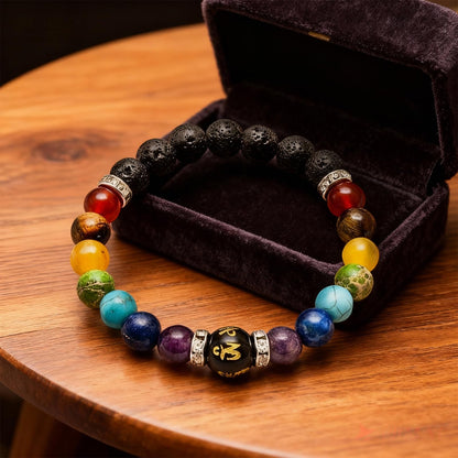 IQPDYV Chakra Bracelet for Women Natural Stone Healing Crystal Bracelet Crystal Anxiety Relief Bracelets for Meditation Relaxation Inspirational Jewelry Gift (A.)