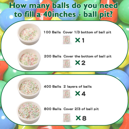 TRENDPLAY Plastic Balls for Ball Pits - Pack of 50 Hollow Balls- Safe and Exciting Playtime - Perfect for Baby Pools, Birthday Party Decoration (Pink Blue Green)