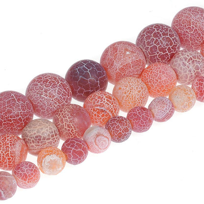 10mm Natural Orange Frosted Agate Gemstone Round Loose Beads Crystal Stone Bracelet Necklace Accessories Crafts for Jewelry Making DIY,1 Strand 15"