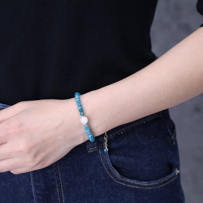 COAI Apatite Bracelet Moonstone Healing Crystal Bracelet for Women