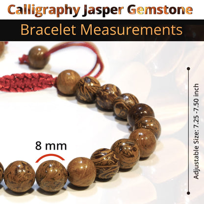 ANAYA AGATE Healing Crystal Bracelet – Chic Gemstone Bracelet for Men and Women – 8mm Round Bead Bracelets for Spiritual Healing, Protection, Positive Energy - Mariam Jasper