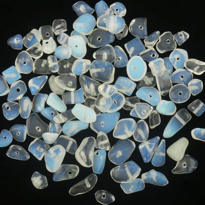 30in White Opalite Natural Chip Stone Beads 5-8mm About 230pcs, Irregular Drilled Translucent White Bead for Bracelets Jewelry Making Supplies for Adults, DIY Crafts.