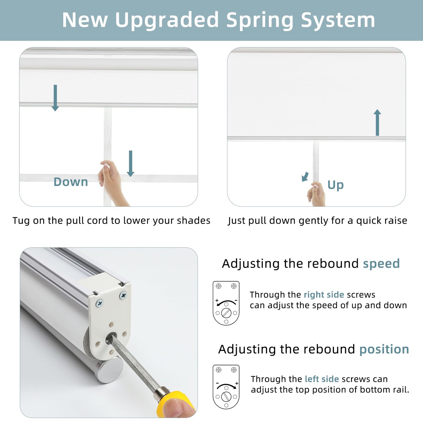 ChrisDowa Cordless 100% Blackout Roller Shade, with Striped Jacquard, Thermal Insulated, UV Protection Fabric, Total Blackout Blinds for Window, French Doors, Home and Office. White, 36" W x 72" H